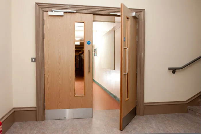 Veneered Wood Fire Doors With Glass