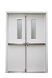 Pintu tahan api baja dengan batang panik